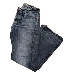 Bke Womens Fulton Denim Jeans Size 30S Denim Dark Blue Wash Distressed Look